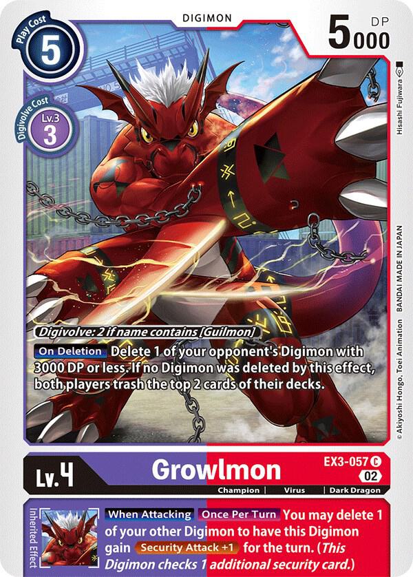 Growlmon EX3-057 C (Draconic Roar) 