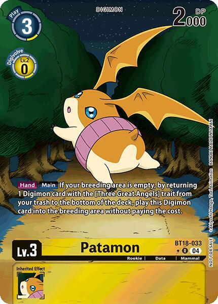 Patamon Release Special Booster 20 Box Promotion Pack BT18-033 R (Release Special Booster 2.0)  - Foil