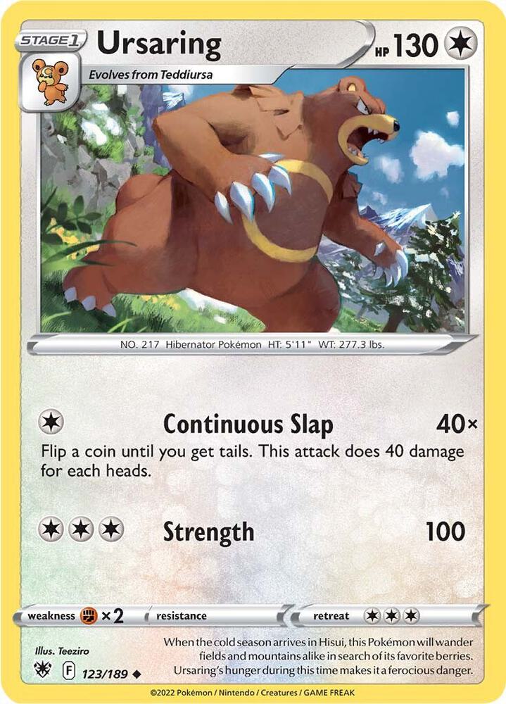 Ursaring 123/189 (SWSH10: Astral Radiance) 