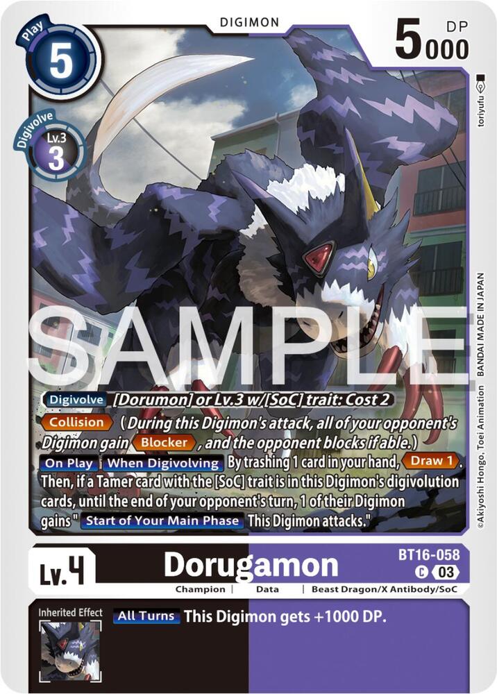 Dorugamon BT16-058 C (Beginning Observer) 