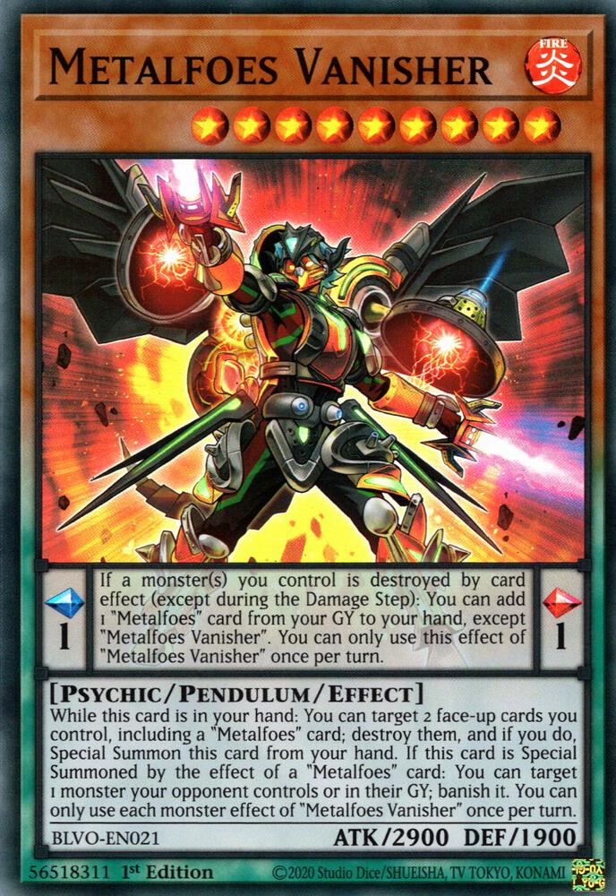 Metalfoes Vanisher BLVO-EN021 (Blazing Vortex)  - 1st Edition