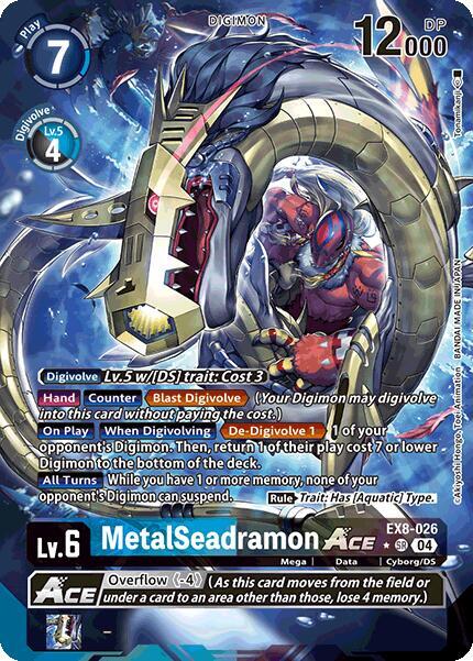 MetalSeadramon ACE Alternate Art EX8-026 SR (Chain of Liberation)  - Foil
