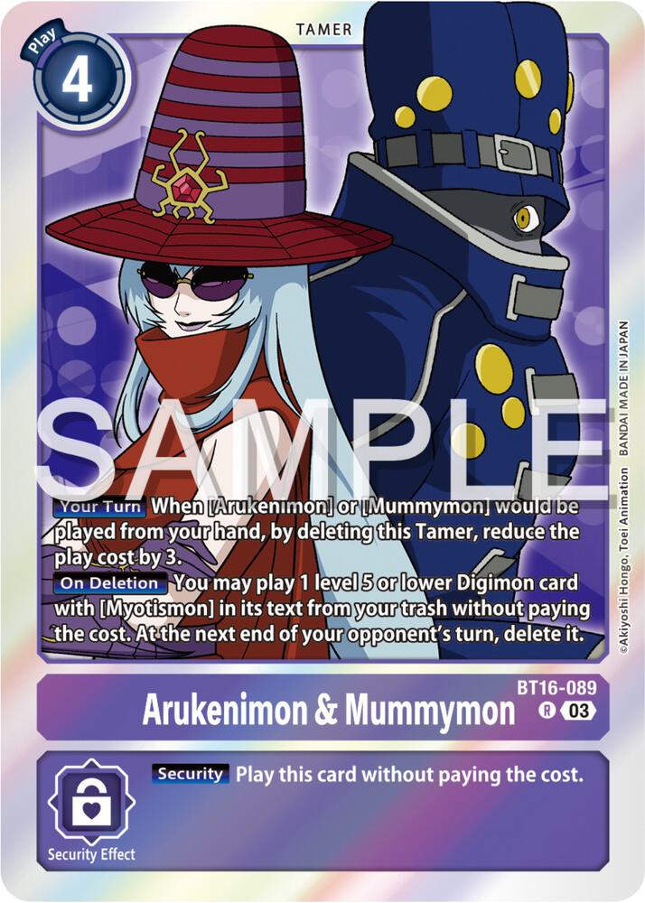 Arukenimon and Mummymon BT16-089 R (Beginning Observer)  - Foil