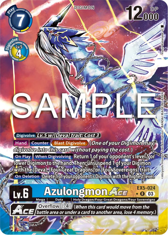 Azulongmon ACE Alternate Art EX5-024 R (Animal Colosseum)  - Foil