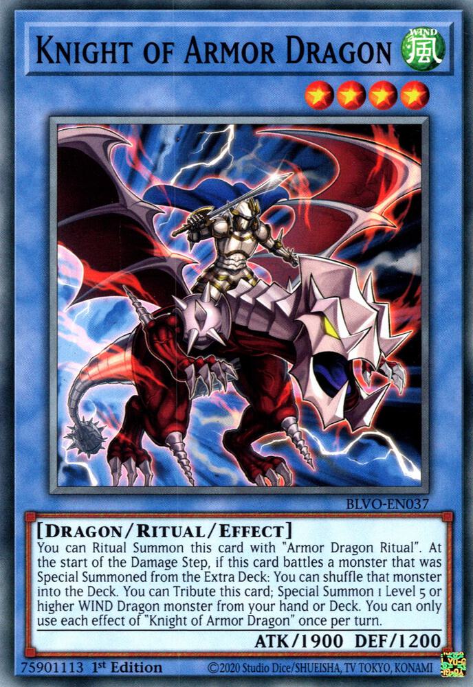 Knight of Armor Dragon BLVO-EN037 (Blazing Vortex)  - 1st Edition