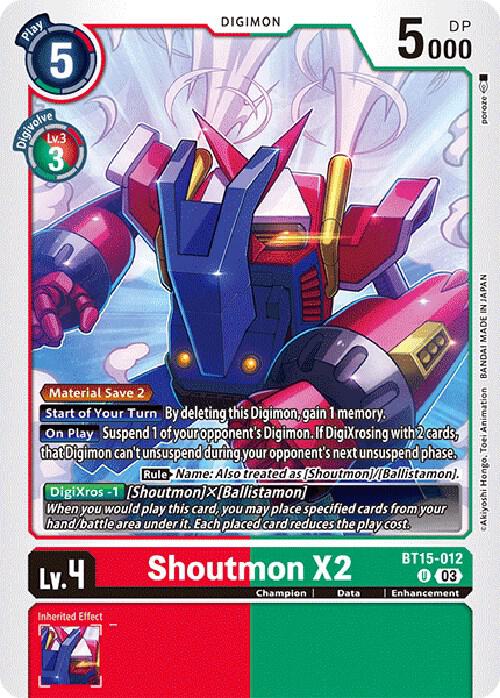 Shoutmon X2 BT15-012 U (Exceed Apocalypse) 