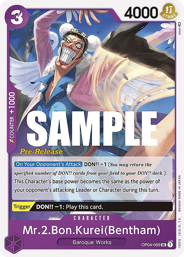 Mr.2.Bon.Kurei (Bentham) OP04-069 (Kingdoms of Intrigue Pre-Release Cards) 