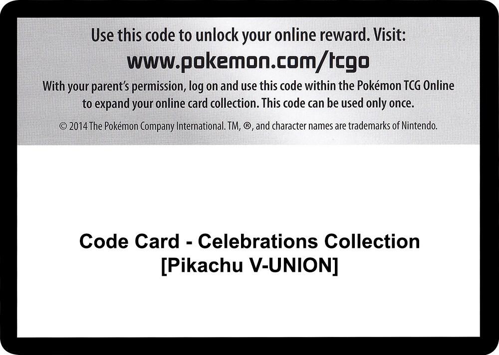 Code Card Celebrations Collection Pikachu V UNION  (Celebrations) 