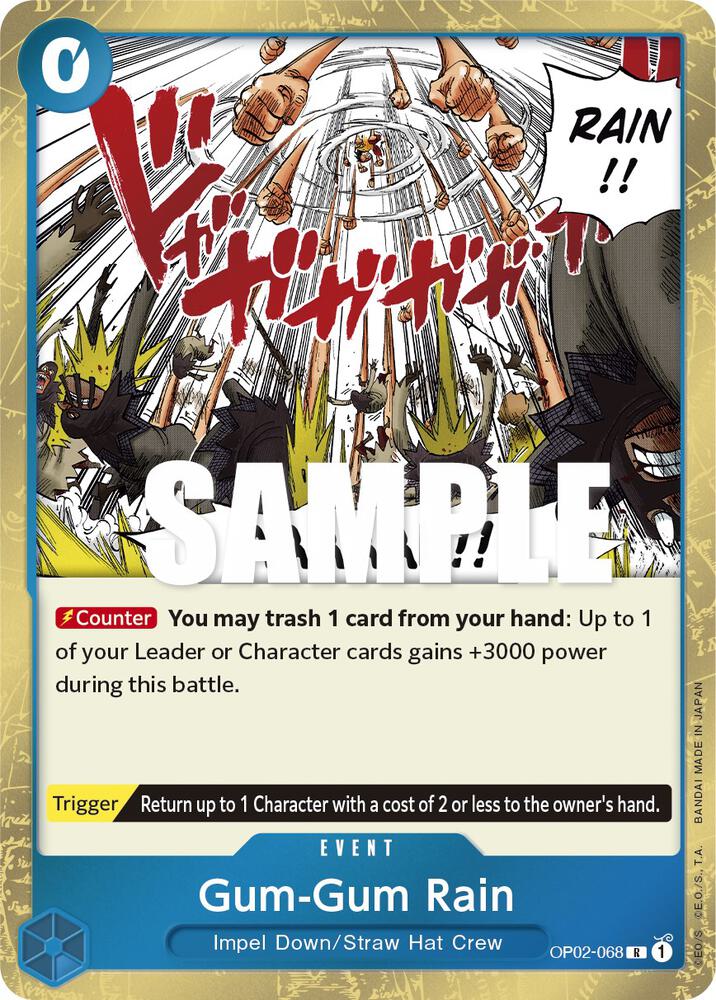 Gum-Gum Rain OP02-068 (Paramount War)  - Foil