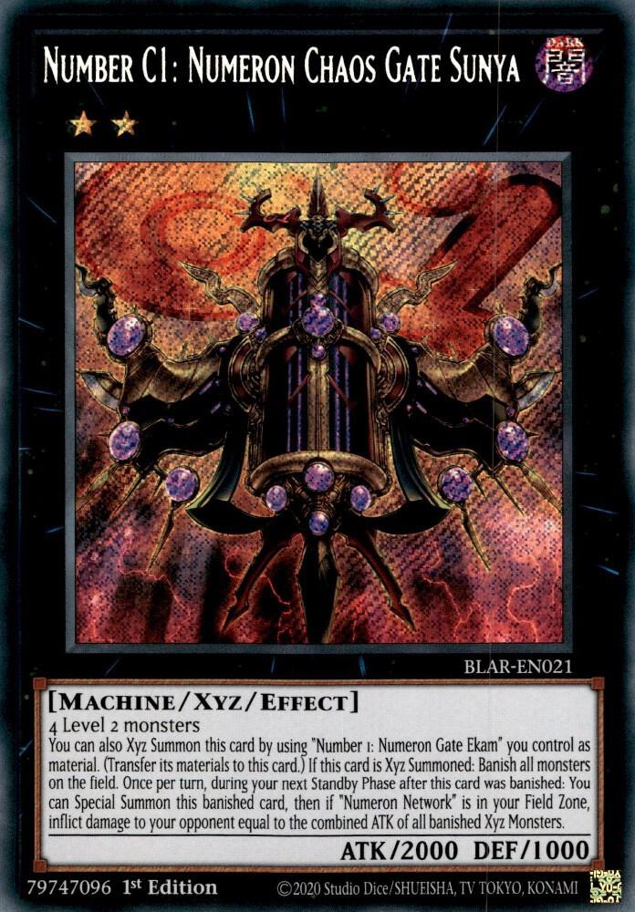 Number C1: Numeron Chaos Gate Sunya BLAR-EN021 (Battles of Legend: Armageddon)  - 1st Edition