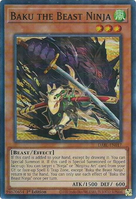 Baku the Beast Ninja DABL-EN017 (Darkwing Blast)  - 1st Edition