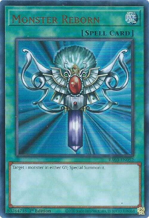 Monster Reborn UR RA03-EN052 (Quarter Century Bonanza)  - 1st Edition