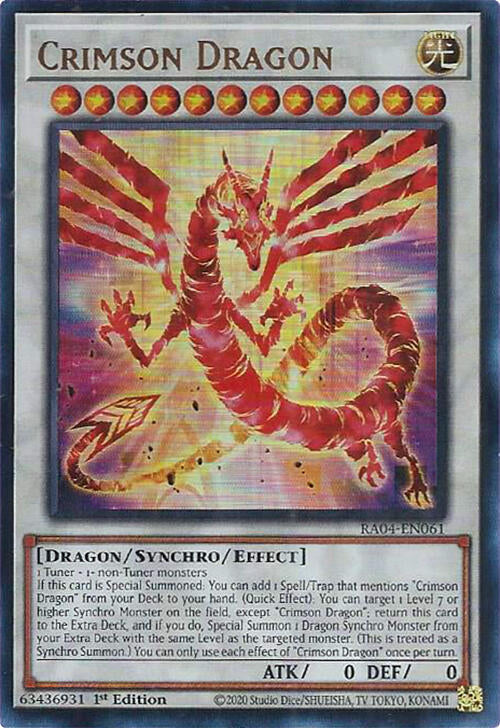 Crimson Dragon UR RA04-EN061 (Quarter Century Stampede)  - 1st Edition