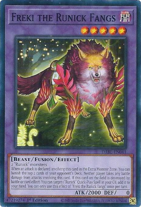 Freki the Runick Fangs DABL-EN041 (Darkwing Blast)  - 1st Edition