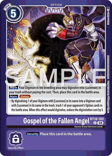 Gospel of the Fallen Angel BT18-100 U (Limited Card Pack -Billion Bullet-)  - Foil