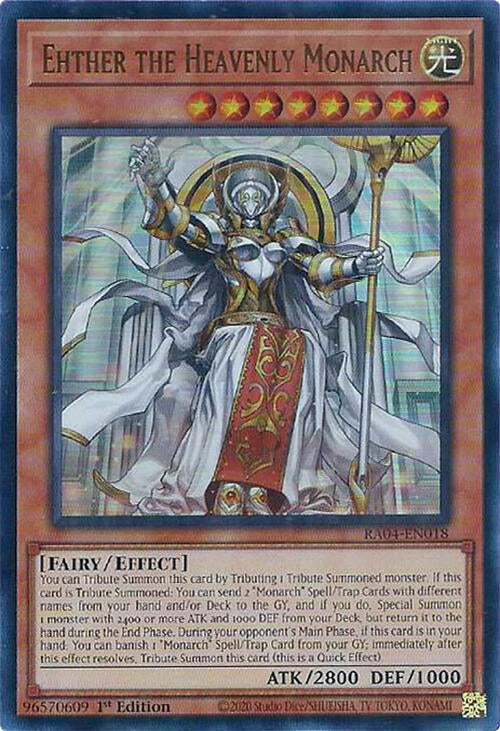 Ehther the Heavenly Monarch UR RA04-EN018 (Quarter Century Stampede)  - 1st Edition
