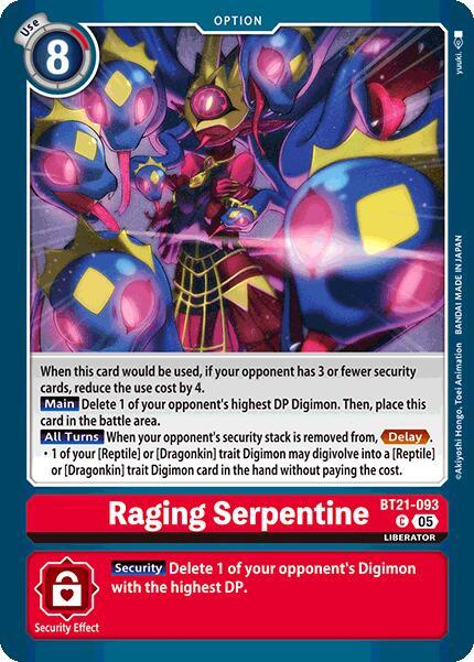 Raging Serpentine BT21-093 C (World Convergence) 