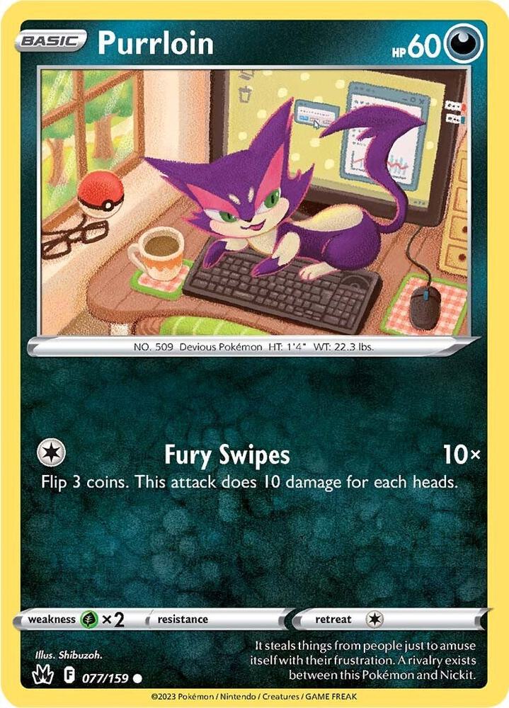Purrloin 077/159 (Crown Zenith) 