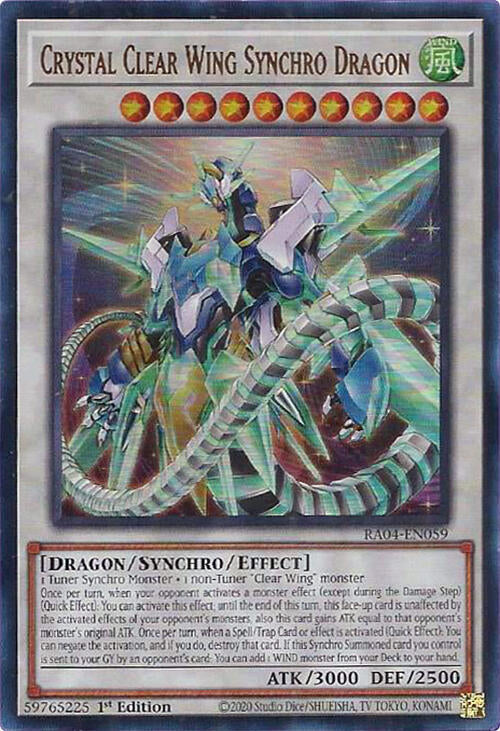 Crystal Clear Wing Synchro Dragon UR RA04-EN059 (Quarter Century Stampede)  - 1st Edition
