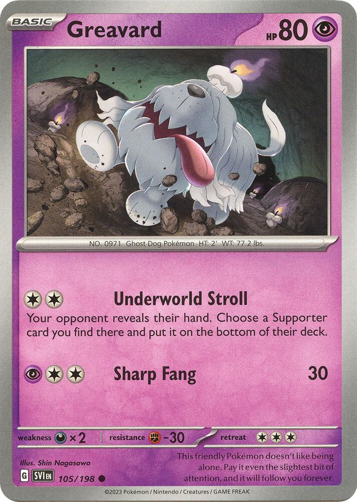 Greavard 105/198 (SV01: Scarlet & Violet Base Set) 