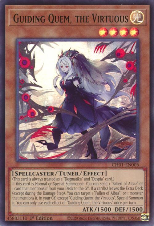 Guiding Quem the Virtuous CH01-EN006 (THE CHRONICLES DECK: The Fallen & The Virtuous (All-Foil Edition))  - 1st Edition
