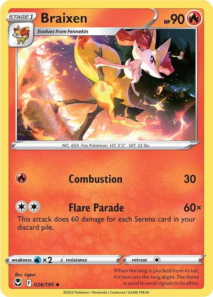Braixen 026/195 (SWSH12: Silver Tempest) 