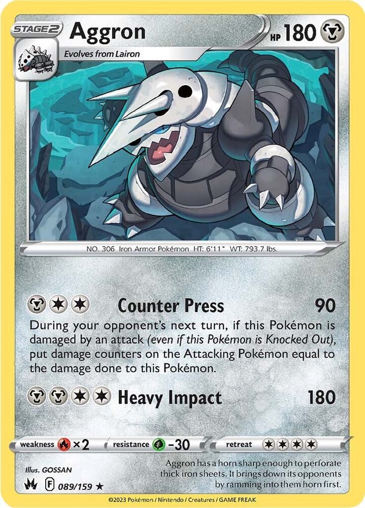 Aggron 089/159 (Crown Zenith)  - Holofoil