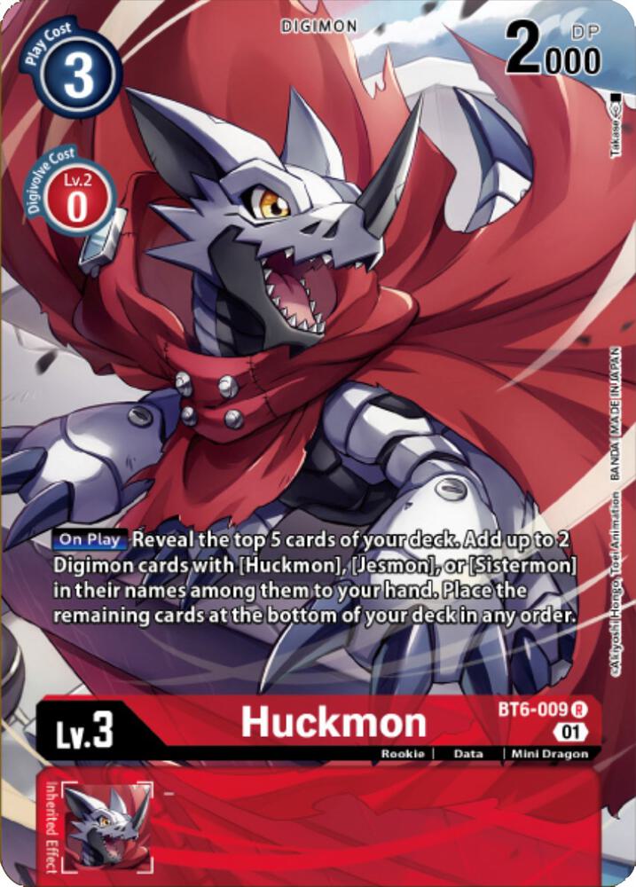 Huckmon Digimon Royal Knights Card Set BT6-009 R (Double Diamond)  - Foil