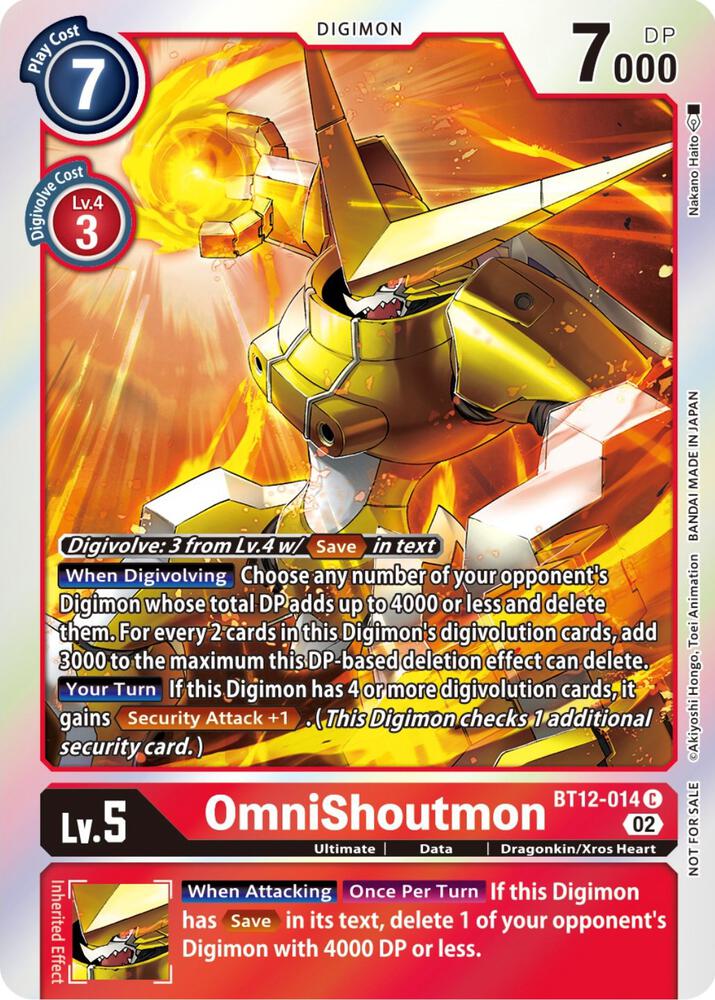 OmniShoutmon Box Topper BT12-014 C (Across Time)  - Foil