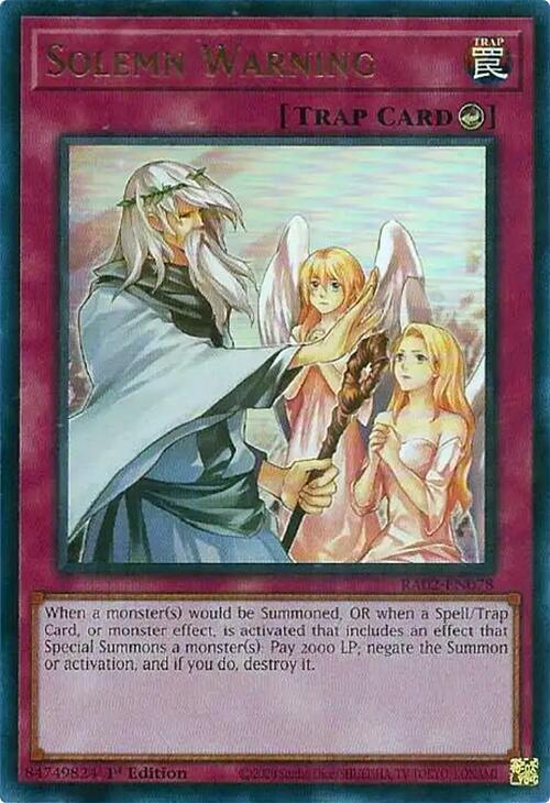 Solemn Warning UR RA02-EN078 (25th Anniversary Rarity Collection II)  - 1st Edition