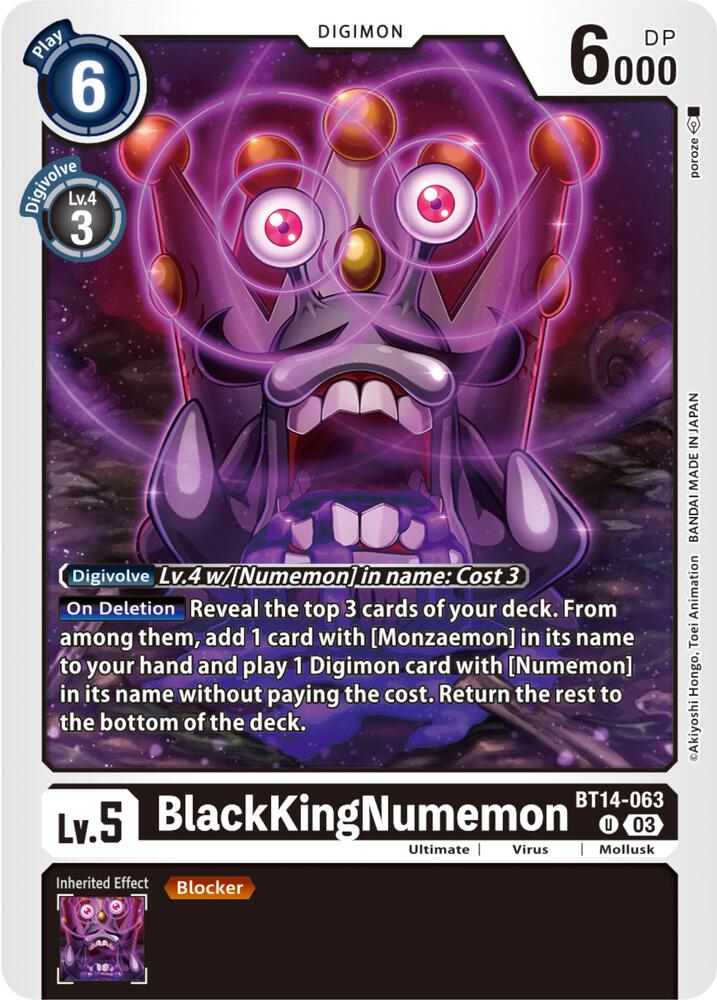 BlackKingNumemon BT14-063 U (Blast Ace) 