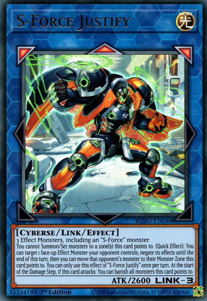 S-Force Justify BLVO-EN048 (Blazing Vortex)  - 1st Edition