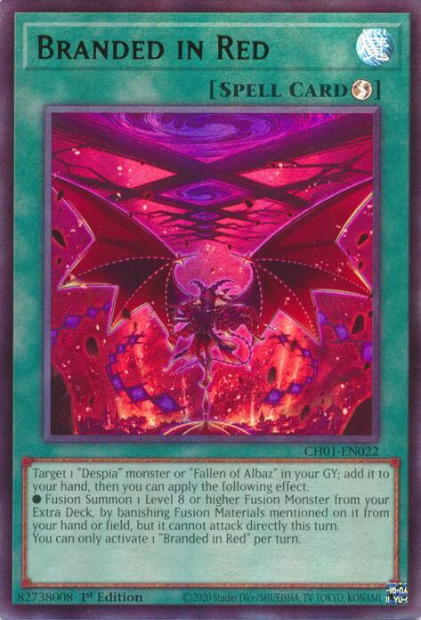 Branded in Red CH01-EN022 (THE CHRONICLES DECK: The Fallen & The Virtuous (All-Foil Edition))  - 1st Edition