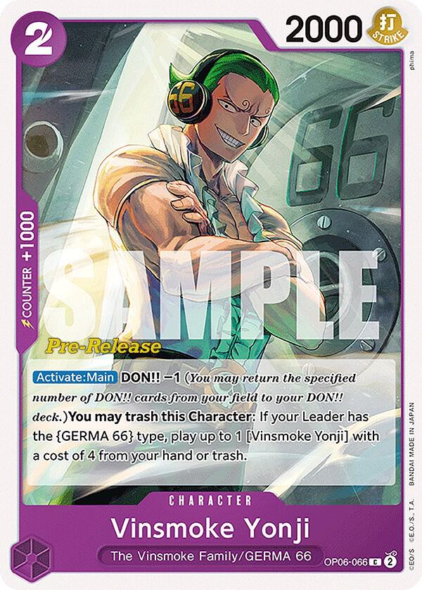 Vinsmoke Yonji 066 OP06-066 (Wings of the Captain Pre-Release Cards) 