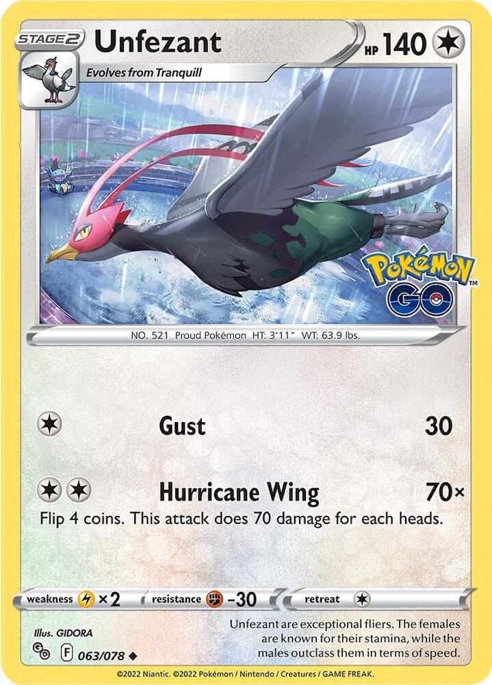 Unfezant 063/078 (Pokemon GO) 