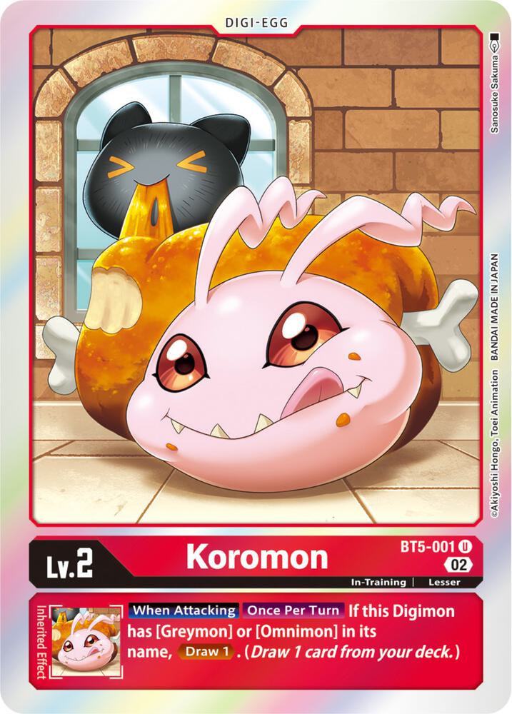 Koromon Resurgence Booster Reprint BT5-001 U (Resurgence Booster)  - Foil