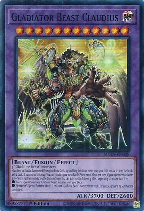 Gladiator Beast Claudius SUDA-EN038 (Supreme Darkness)  - 1st Edition
