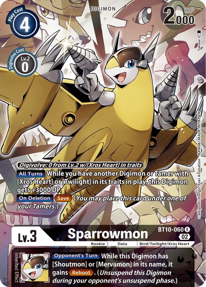 Sparrowmon Alternate Art BT10-060 R (Xros Encounter)  - Foil