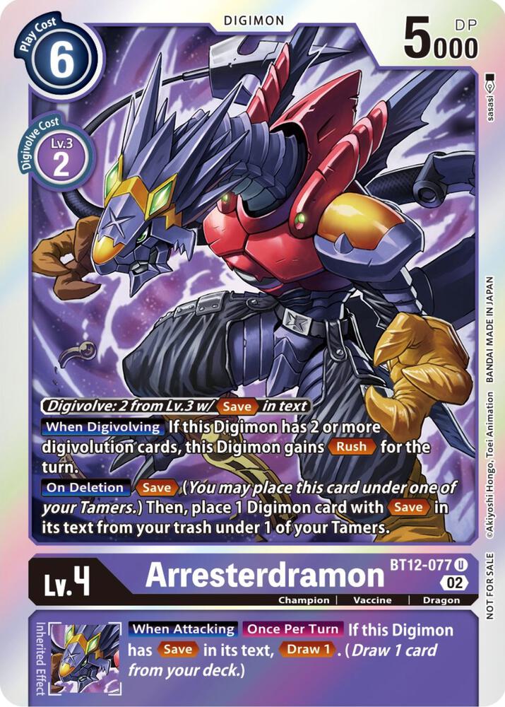 Arresterdramon Box Topper BT12-077 U (Across Time)  - Foil