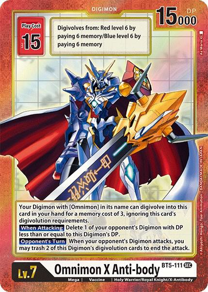 Omnimon X Anti body Alternate Art BT5-111 SEC (Battle of Omni)  - Foil