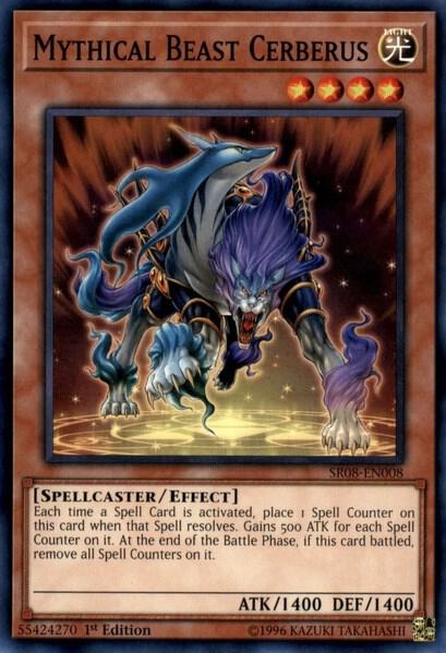 Mythical Beast Cerberus SR08-EN008 (Structure Deck: Order of the Spellcasters)  - 1st Edition