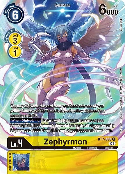 Zephyrmon Alternate Art BT7-036 U (Dimensional Phase)  - Foil