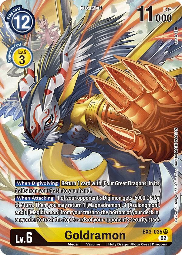 Goldramon Alternate Art EX3-035 SR (Draconic Roar)  - Foil