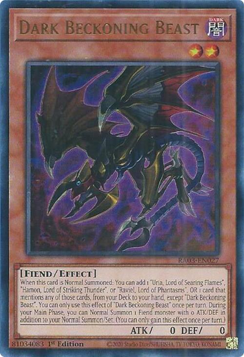 Dark Beckoning Beast UR RA03-EN027 (Quarter Century Bonanza)  - 1st Edition