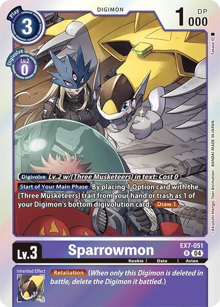 Sparrowmon EX7-051 R (Digimon LIBERATOR)  - Foil