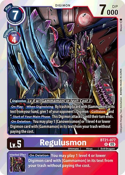 Regulusmon BT21-077 R (World Convergence)  - Foil