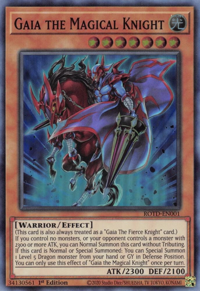 Gaia the Magical Knight ROTD-EN001 (Rise of the Duelist)  - 1st Edition