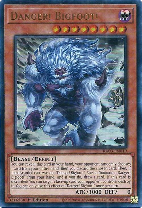 Danger Bigfoot Alternate Art UR RA03-EN019 (Quarter Century Bonanza)  - 1st Edition