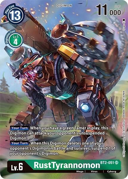 RustTyrannomon Alternate Art BT2-051 SR (Dimensional Phase)  - Foil