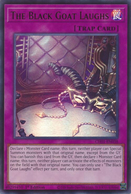 The Black Goat Laughs CH01-EN038 (THE CHRONICLES DECK: The Fallen & The Virtuous (All-Foil Edition))  - 1st Edition